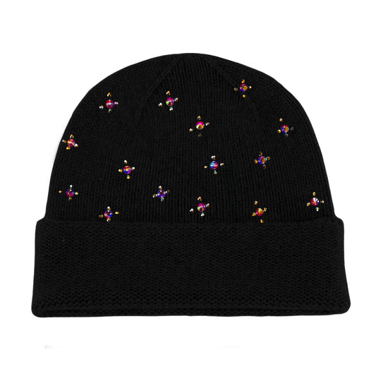 Flower beanie Black